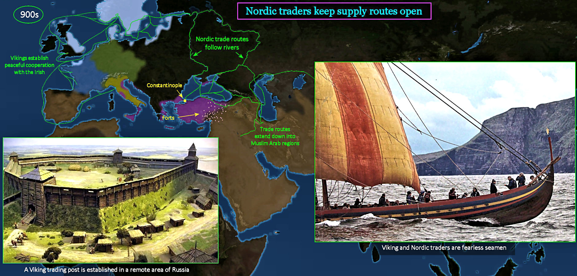 Nordic traders, 900s map